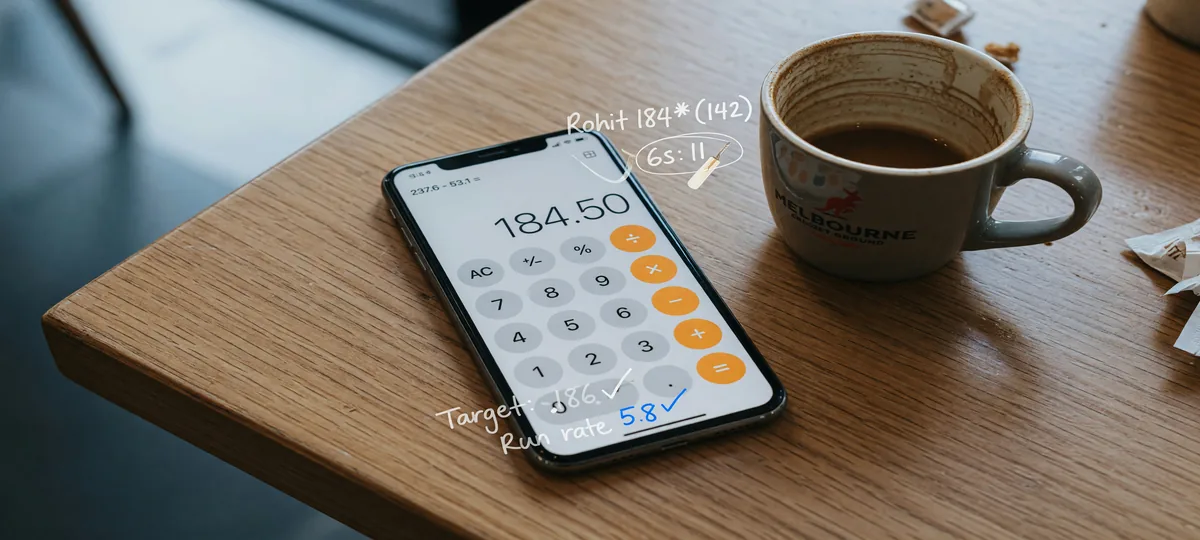 Captain pick math — calculator on cafe table
